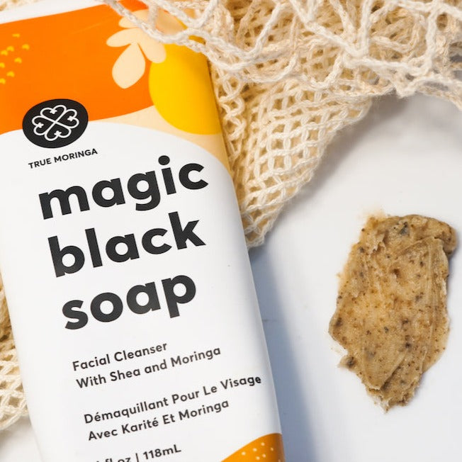 Magic Black Soap Facial Cleanser (4 fl oz) - True Moringa