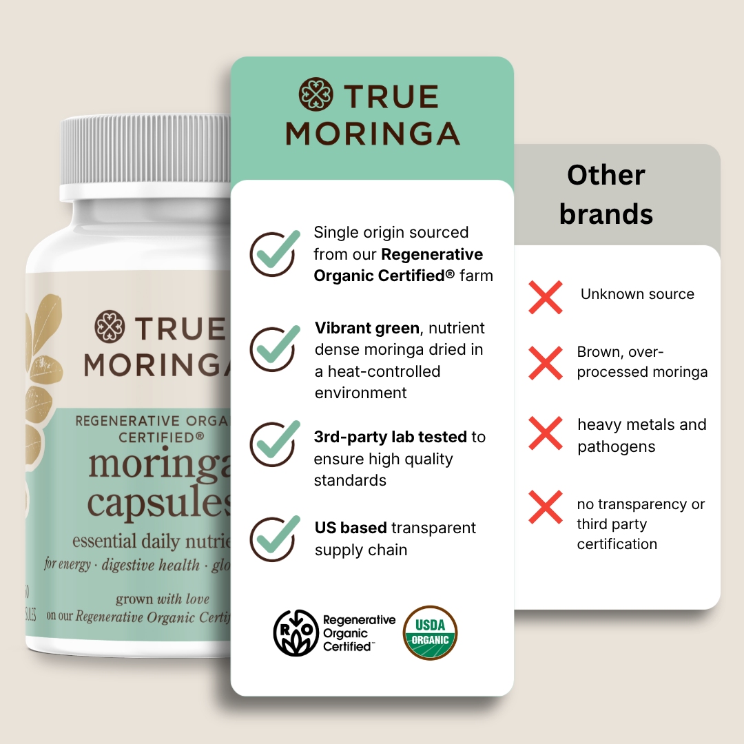 Regenerative Organic Moringa Capsules - True Moringa